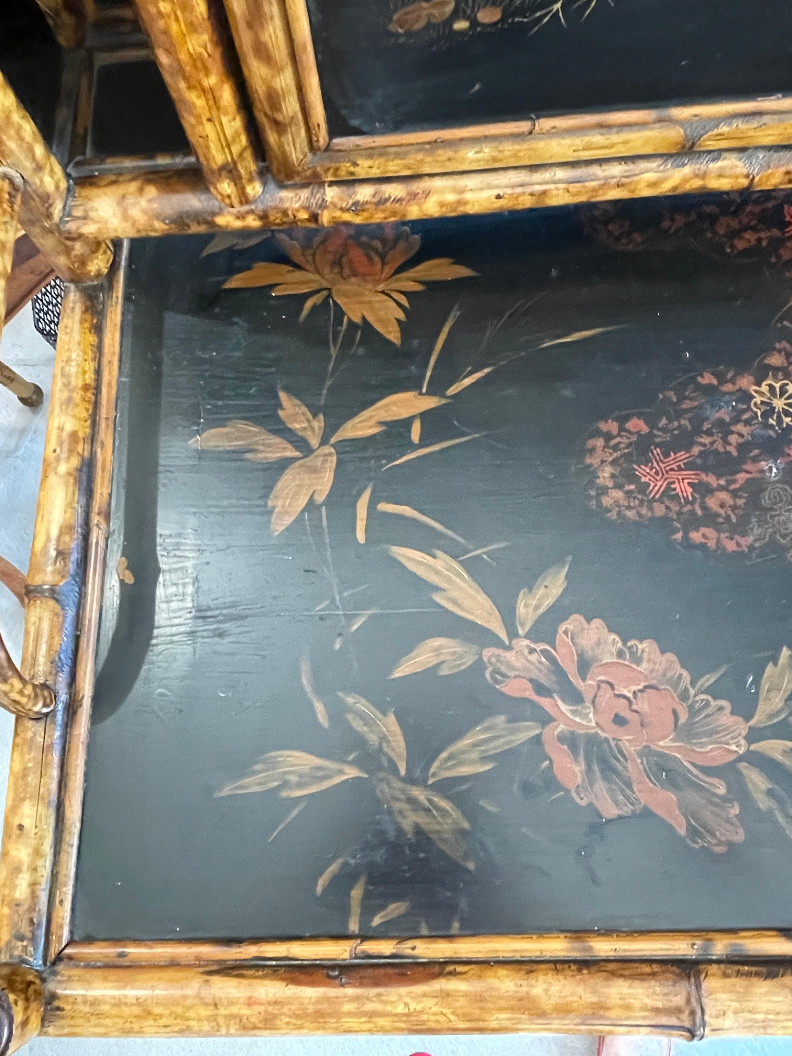 19Th. English Colonial Tortoiseshell Bamboo  & Lacquer Drop-Front Desk 7