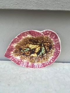 19th English Majolica Begonia Leaf