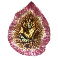 19th English Majolica Begonia Leaf