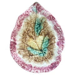 19th English Majolica Begonia Leaf