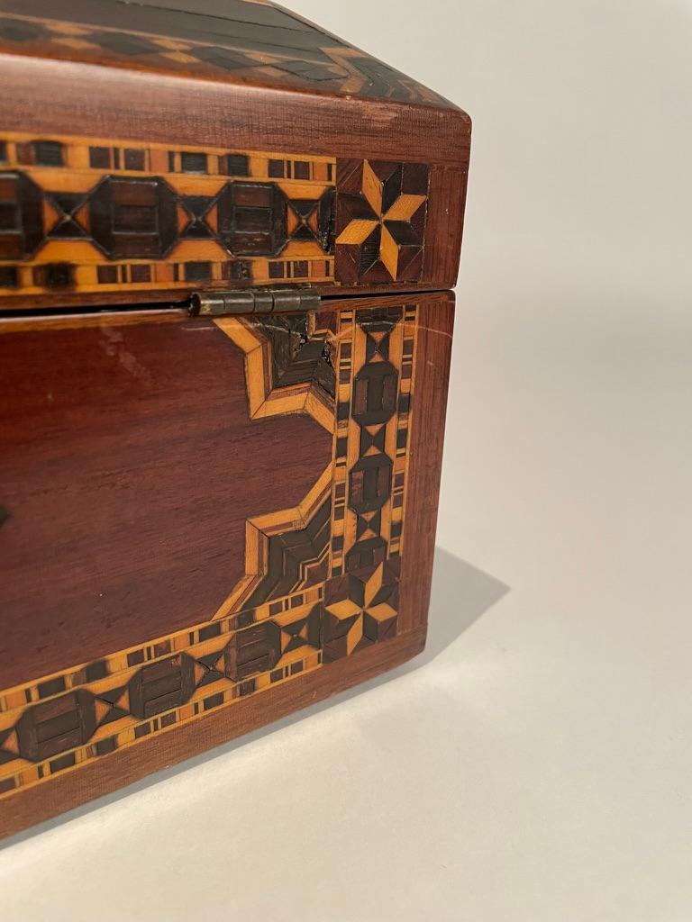 19th English Regency Inlaid Jewelry Box  For Sale 2
