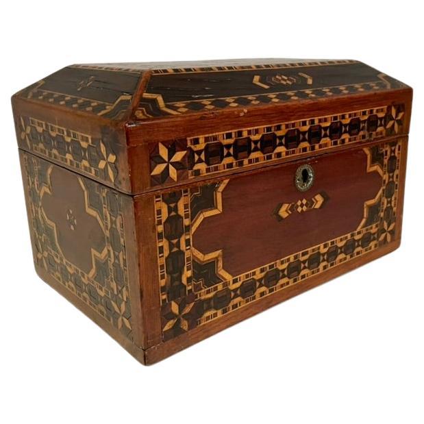19th English Regency Inlaid Jewelry Box  For Sale