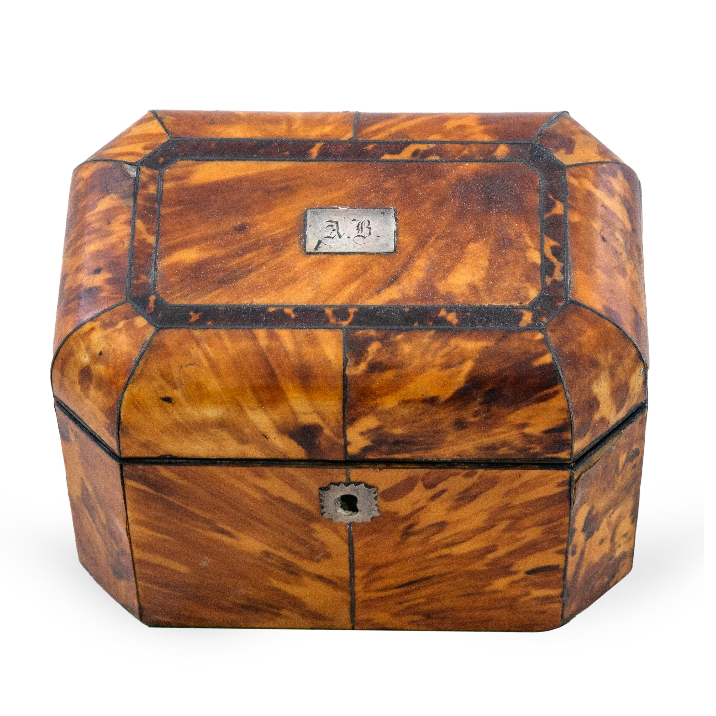 19th Century English Regency Tea Caddy In Good Condition In WEST PALM BEACH, FL