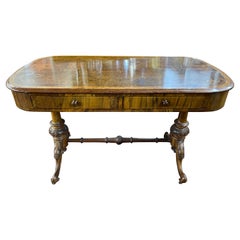 19th English Victorian Walnut Desk Writing Tables, 1850s