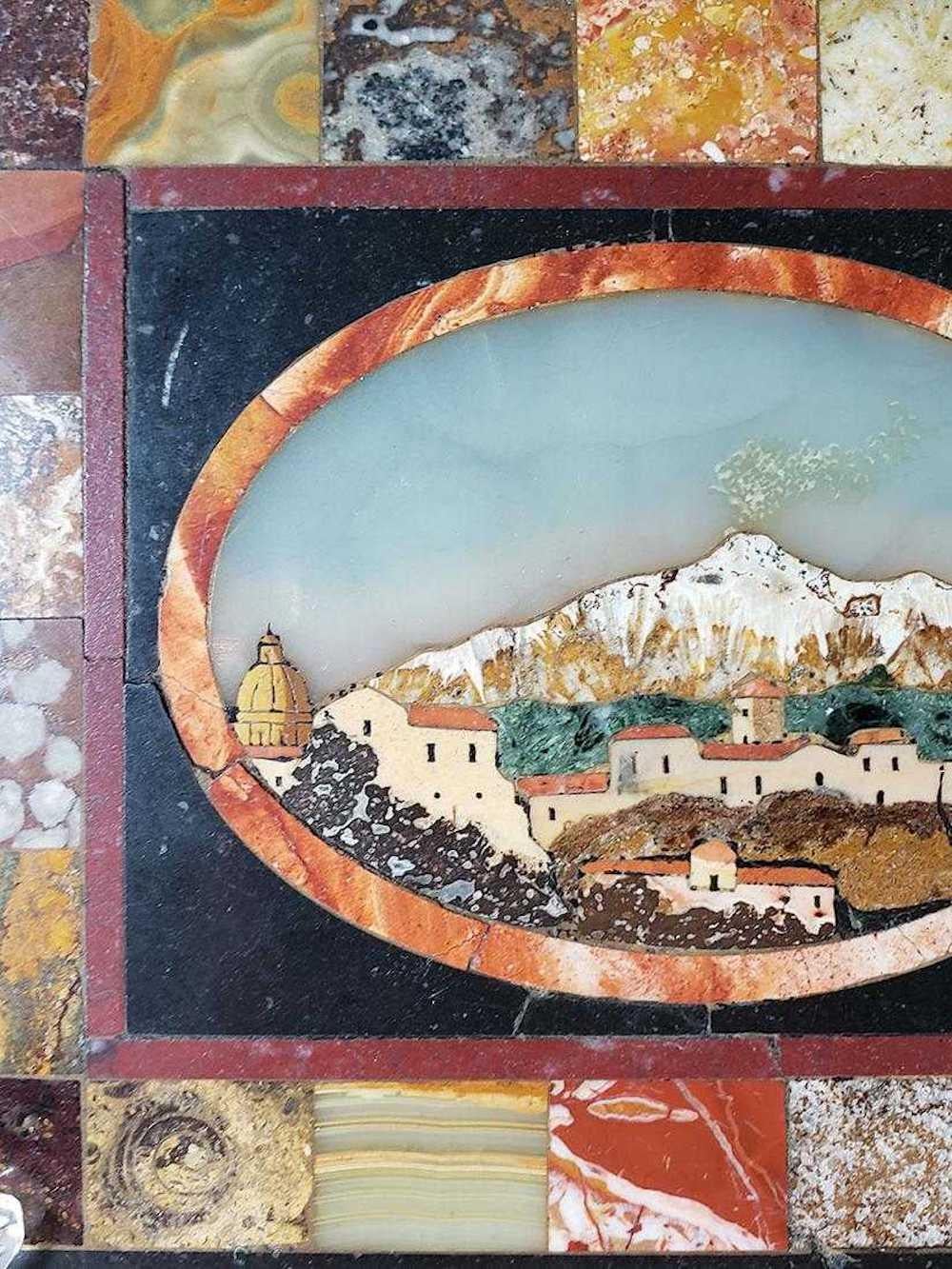 19. Florentiner Schule Pietra Dura Landschaftstafel (Stein)