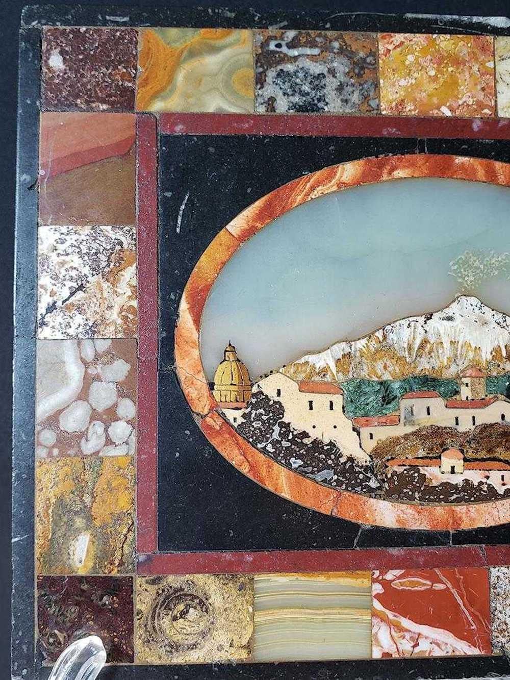 19. Florentiner Schule Pietra Dura Landschaftstafel 1