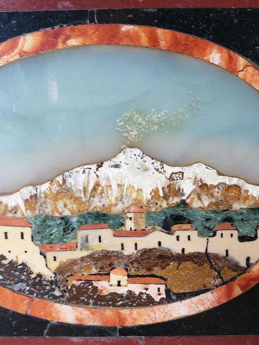 19. Florentiner Schule Pietra Dura Landschaftstafel 3