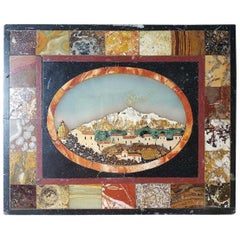 19. Florentiner Schule Pietra Dura Landschaftstafel
