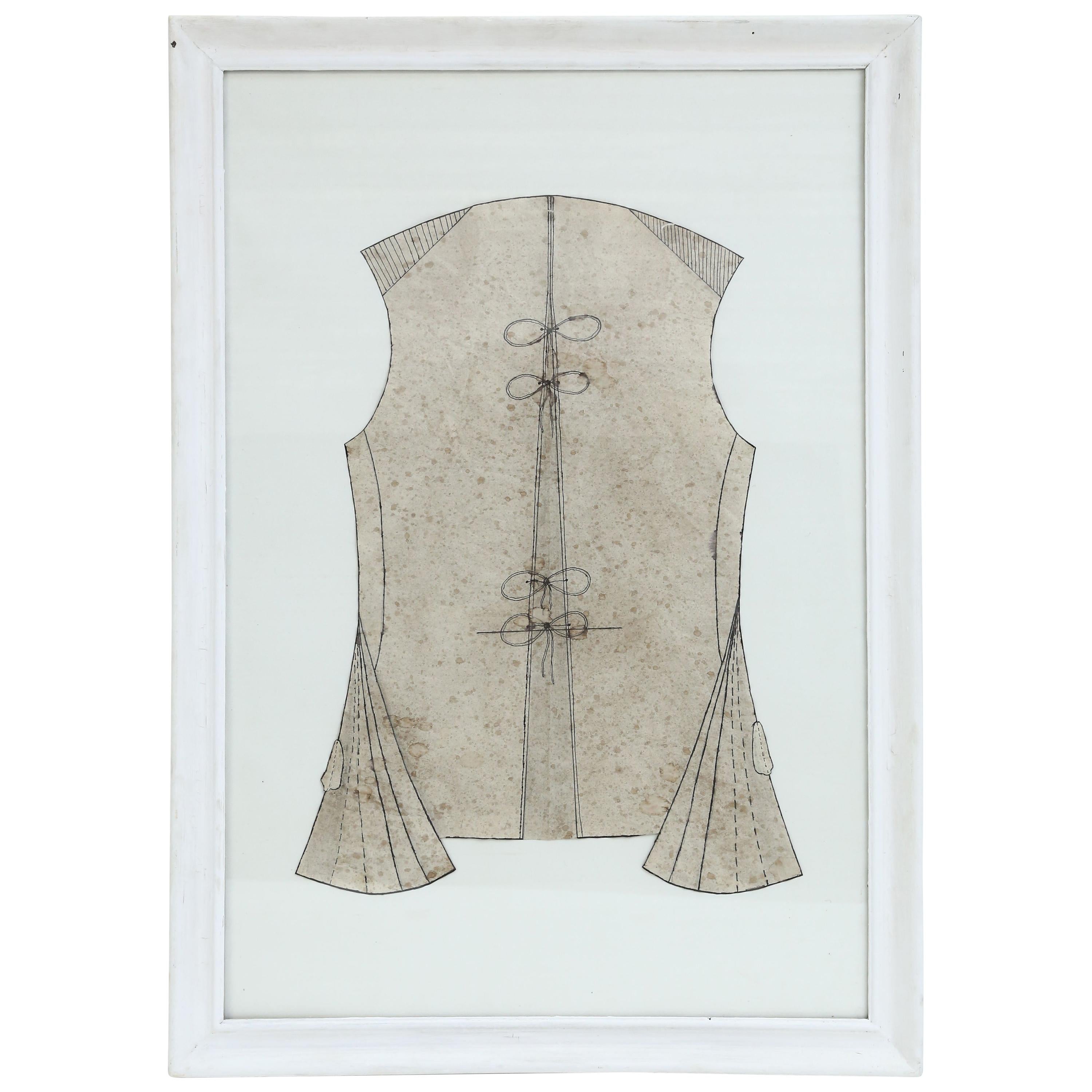 19th Century Framed Seamstress Template For Sale