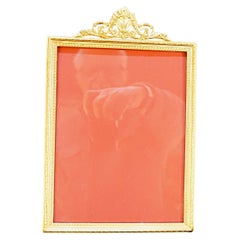 19th French Antique Gilt Bronze Standing Picture Frame