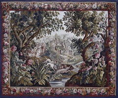 19th French Aubusson Tapestry – Greenery with Hunting Scene - N° 1699