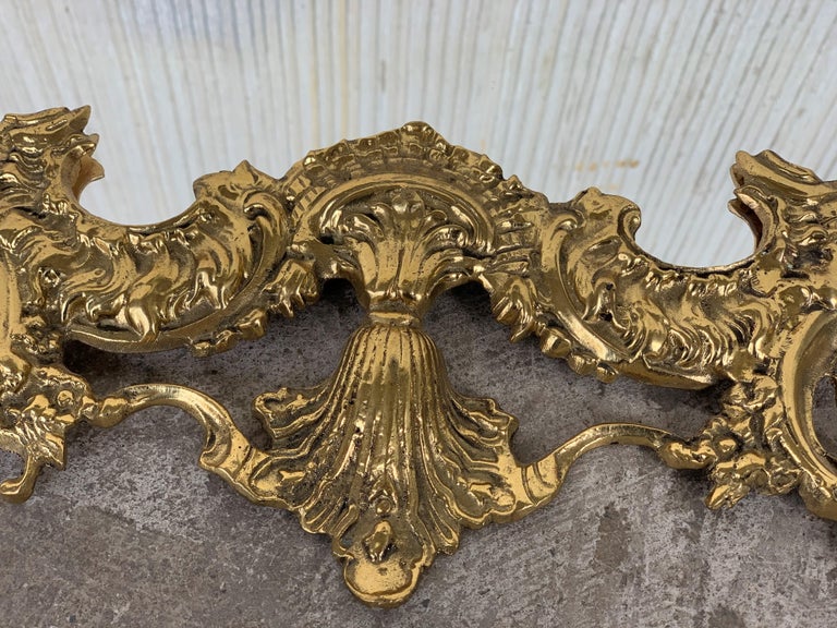 19th French Baroque Handmade Bronze Mirror with Reliefs For Sale 5