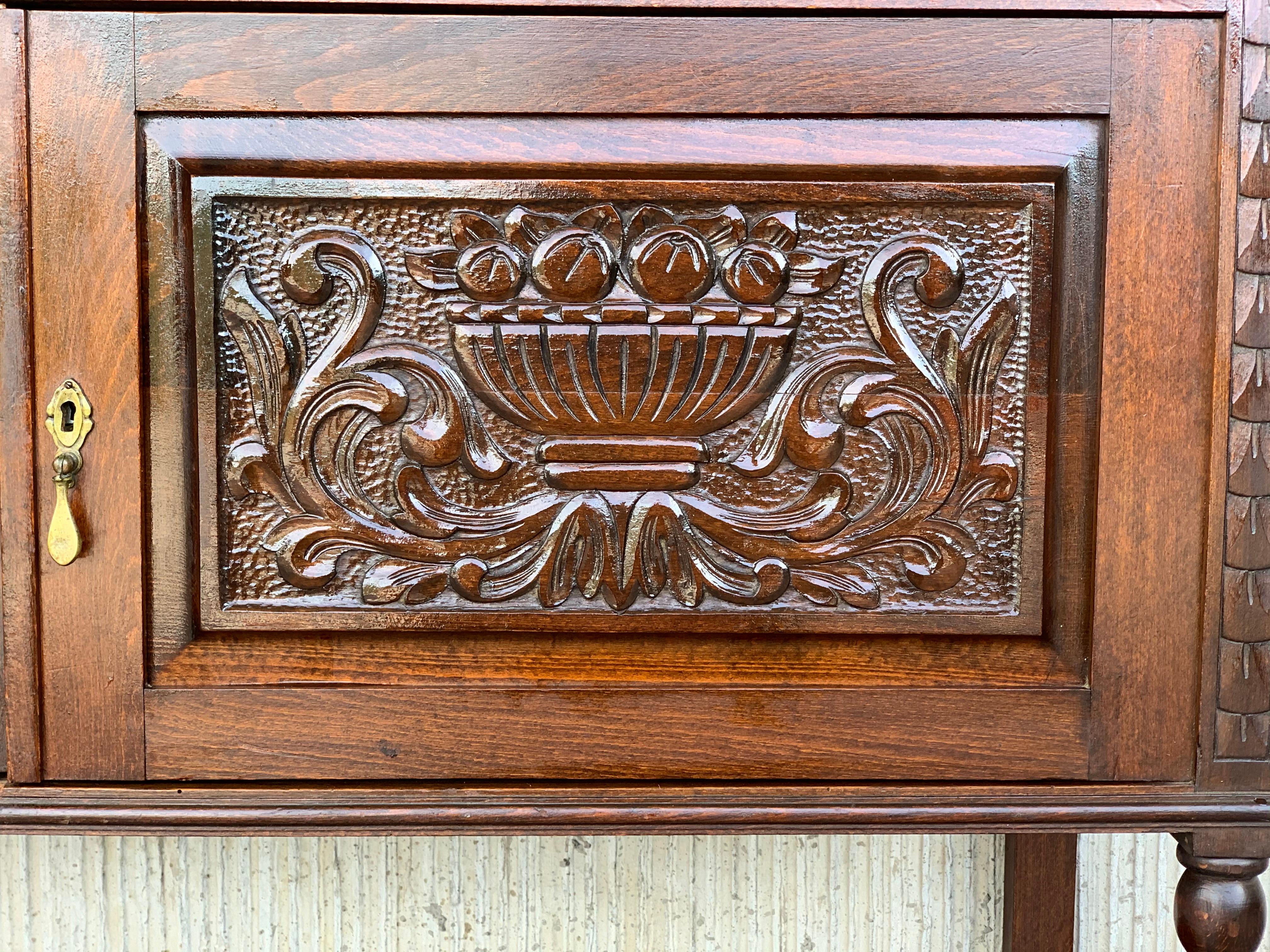 19th French Carved Walnut Sideboard, Cupboard, Buffet or Cabinet 2