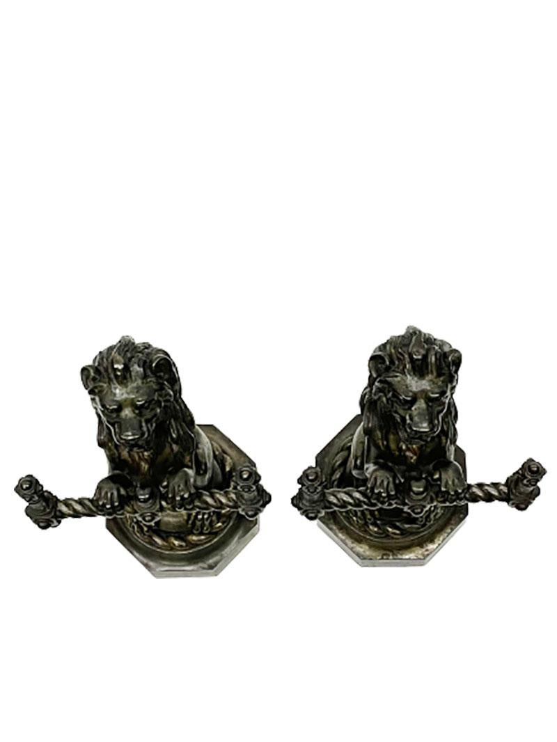 19th Century 19th French Century Cast Iron Fire Dogs, Andirons with tools For Sale