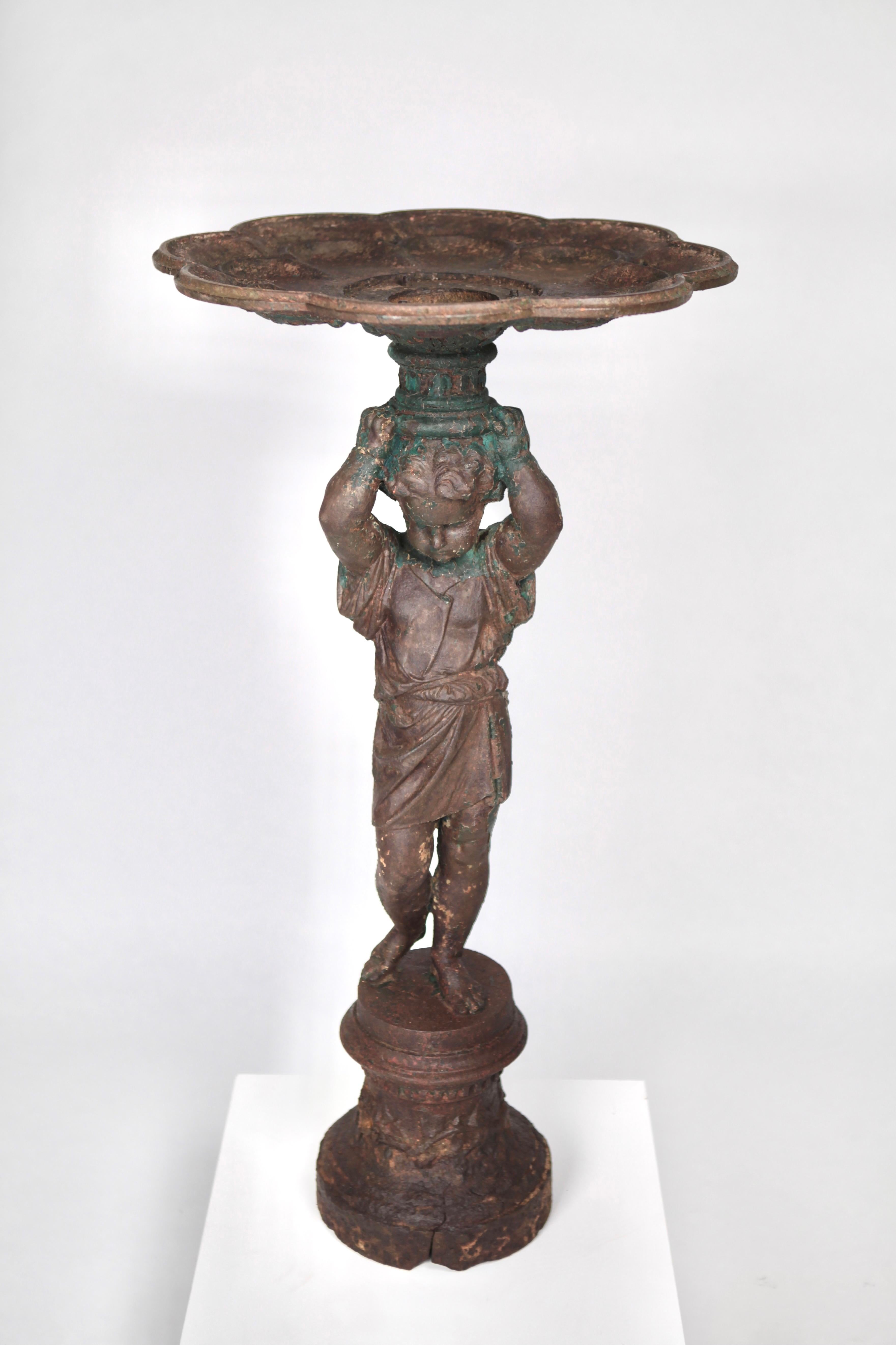 19th French Century Cast Iron Statue Fountain For Sale 8