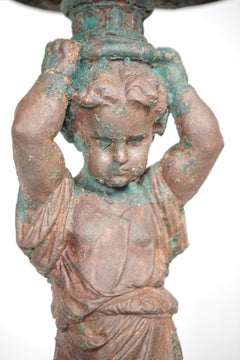 19th French Century Cast Iron Statue Fountain