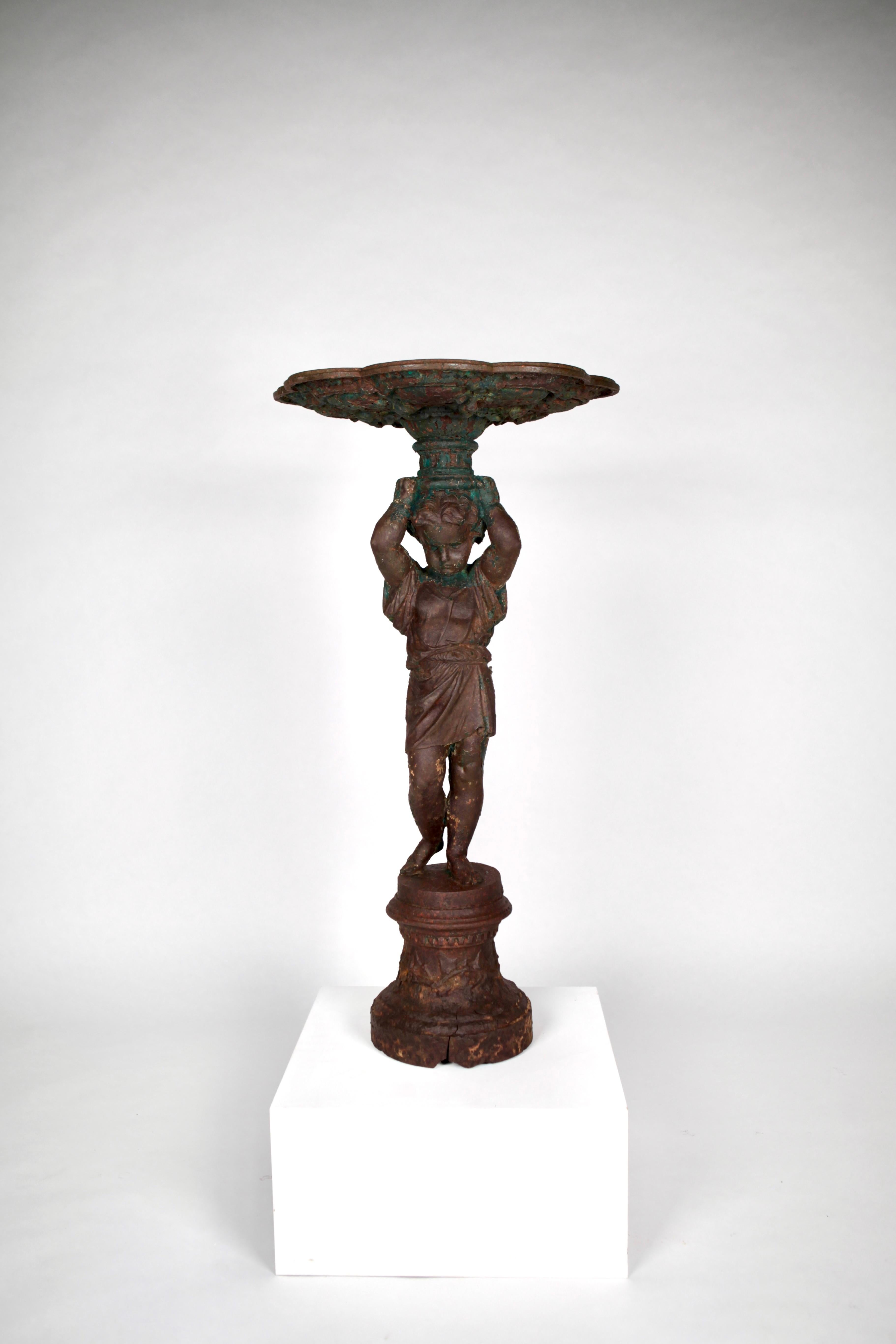 19th French Century Cast Iron Statue Fountain For Sale 2