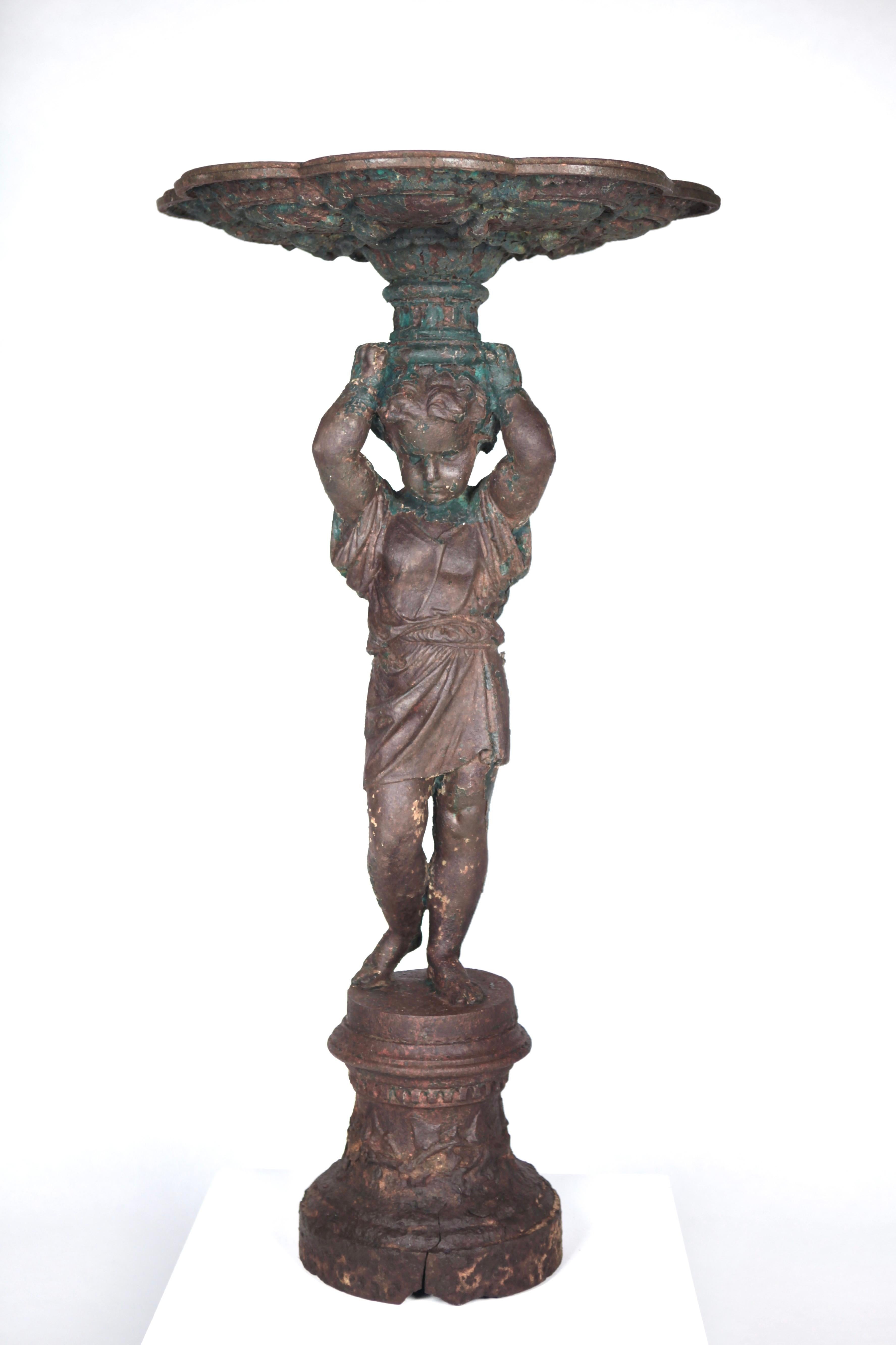 19th French Century Cast Iron Statue Fountain For Sale 3