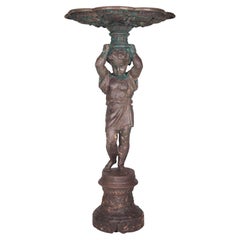 19th French Century Cast Iron Statue Fountain