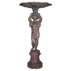 Used 19th French Century Cast Iron Statue Fountain