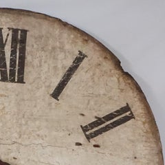 19th Century French Antique Round Wooden Clock - Napoleon III Large Wall Décor