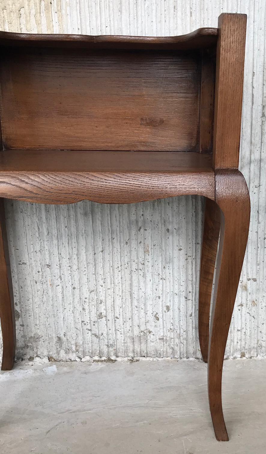 French Louis XV Style 19th Century Wooden Bedside Table with Open Shelf 7