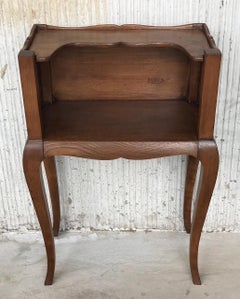 French Louis XV Style 19th Century Wooden Bedside Table with Open Shelf