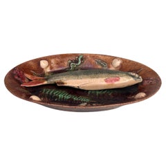 19th French Majolica Palissy Fish Wall Platter