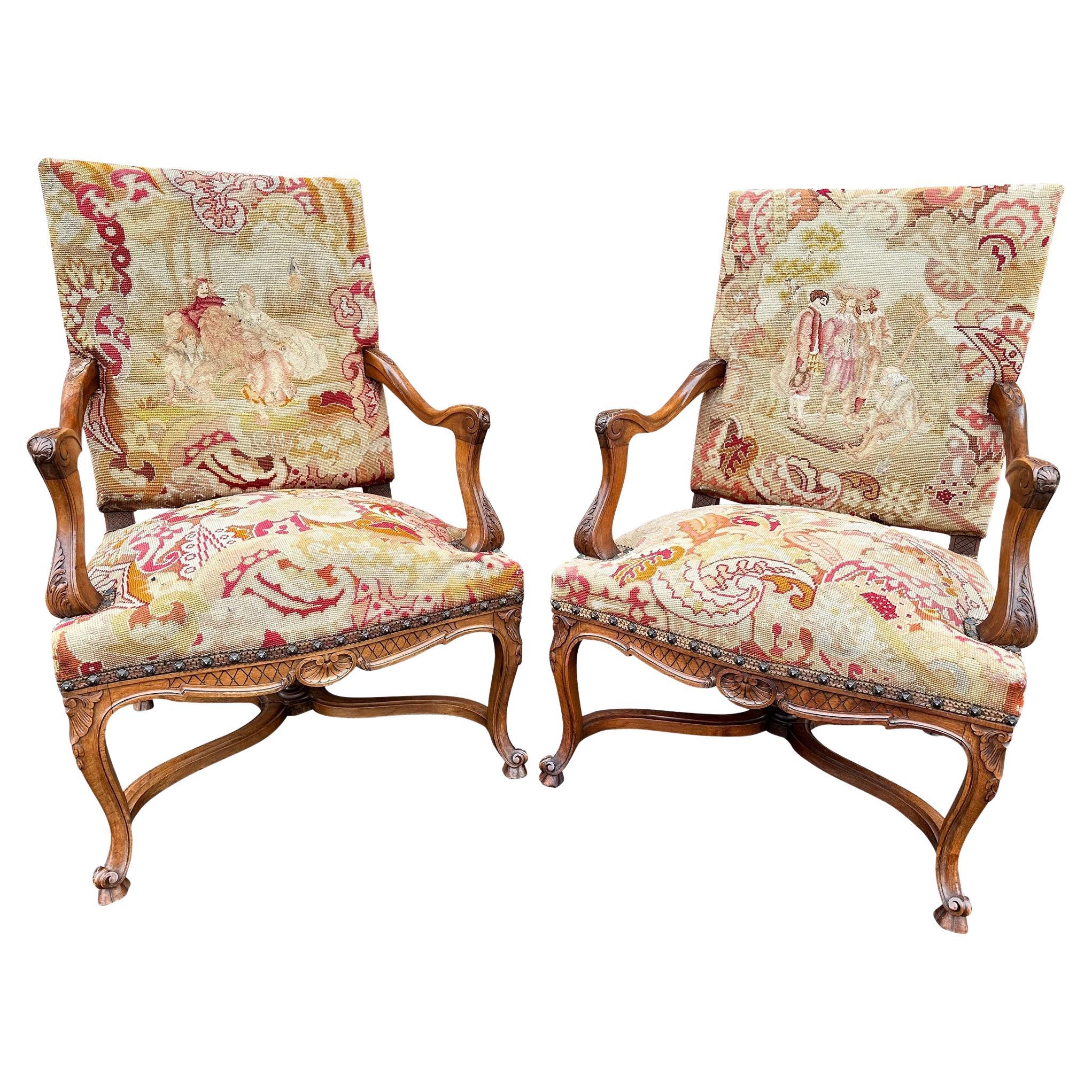 19th French Needle Point Chairs For Sale