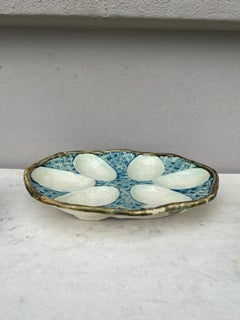 19th Century  French Majolica Oval Egg Plate