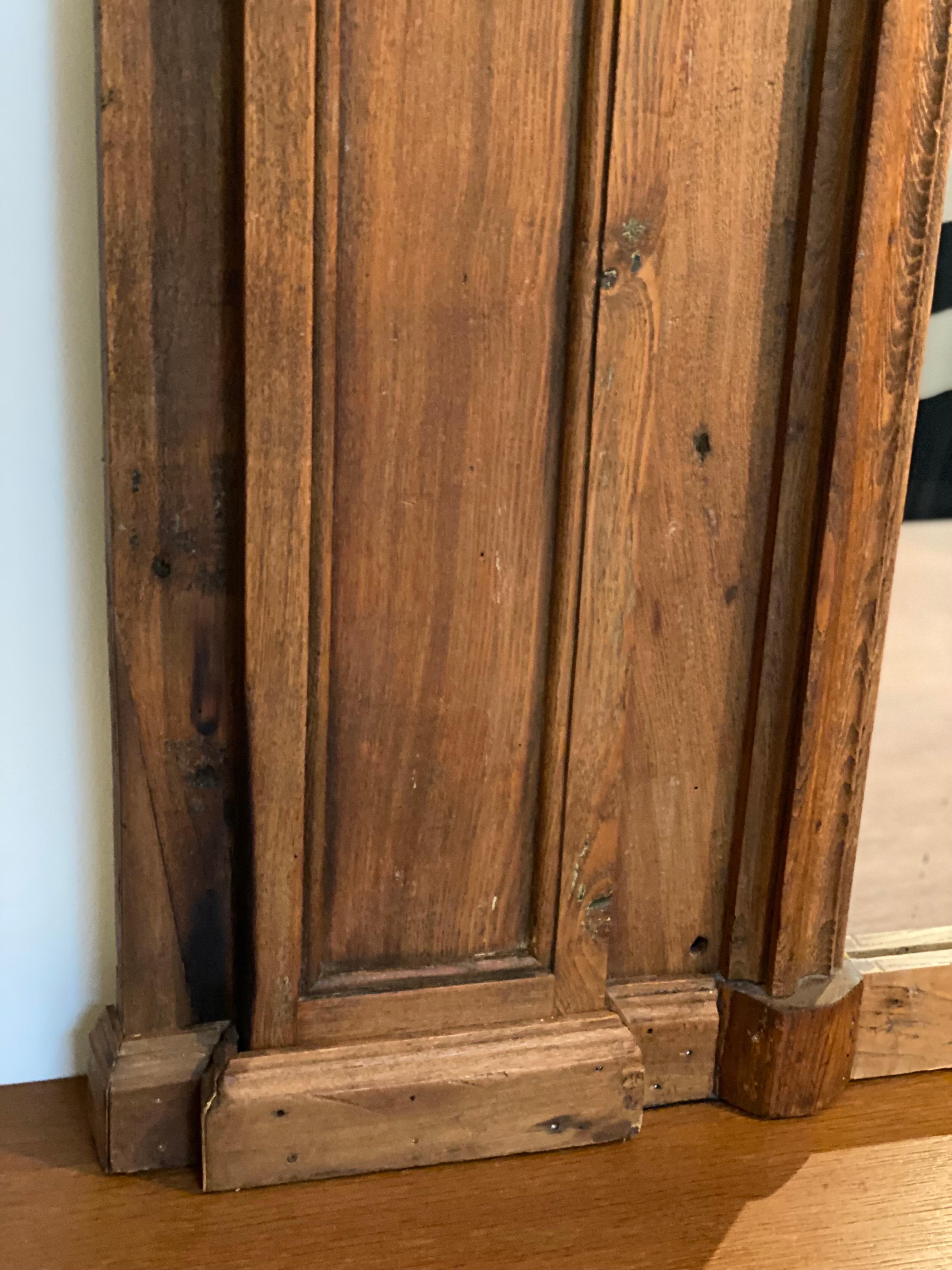 19th French Provincial Oak Mantel Mirror For Sale 5