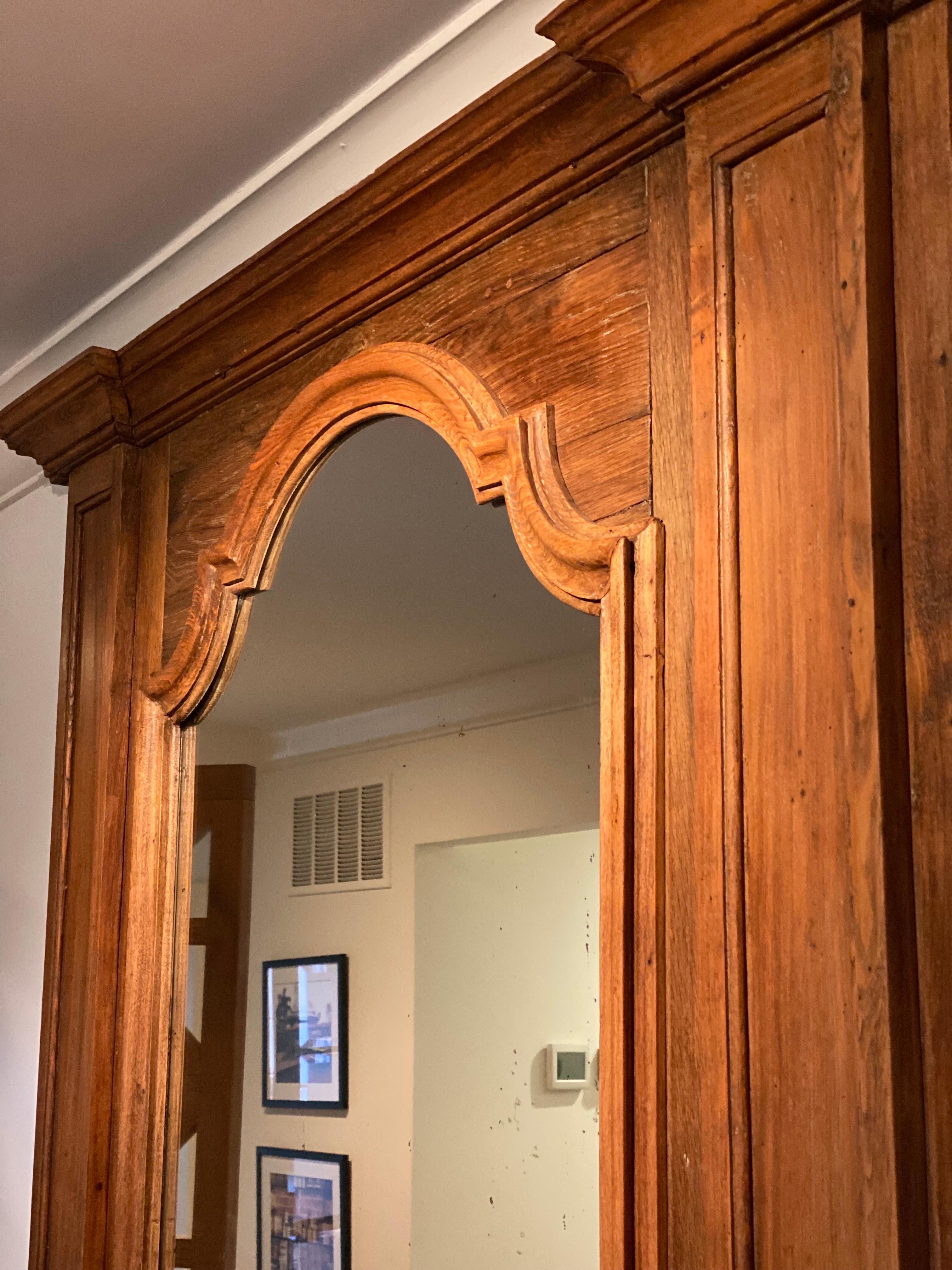 19th French Provincial Oak Mantel Mirror For Sale 1