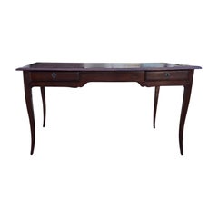 19th French Provincial Writing Desk, Embossed Leather Top, Shield Escutcheons