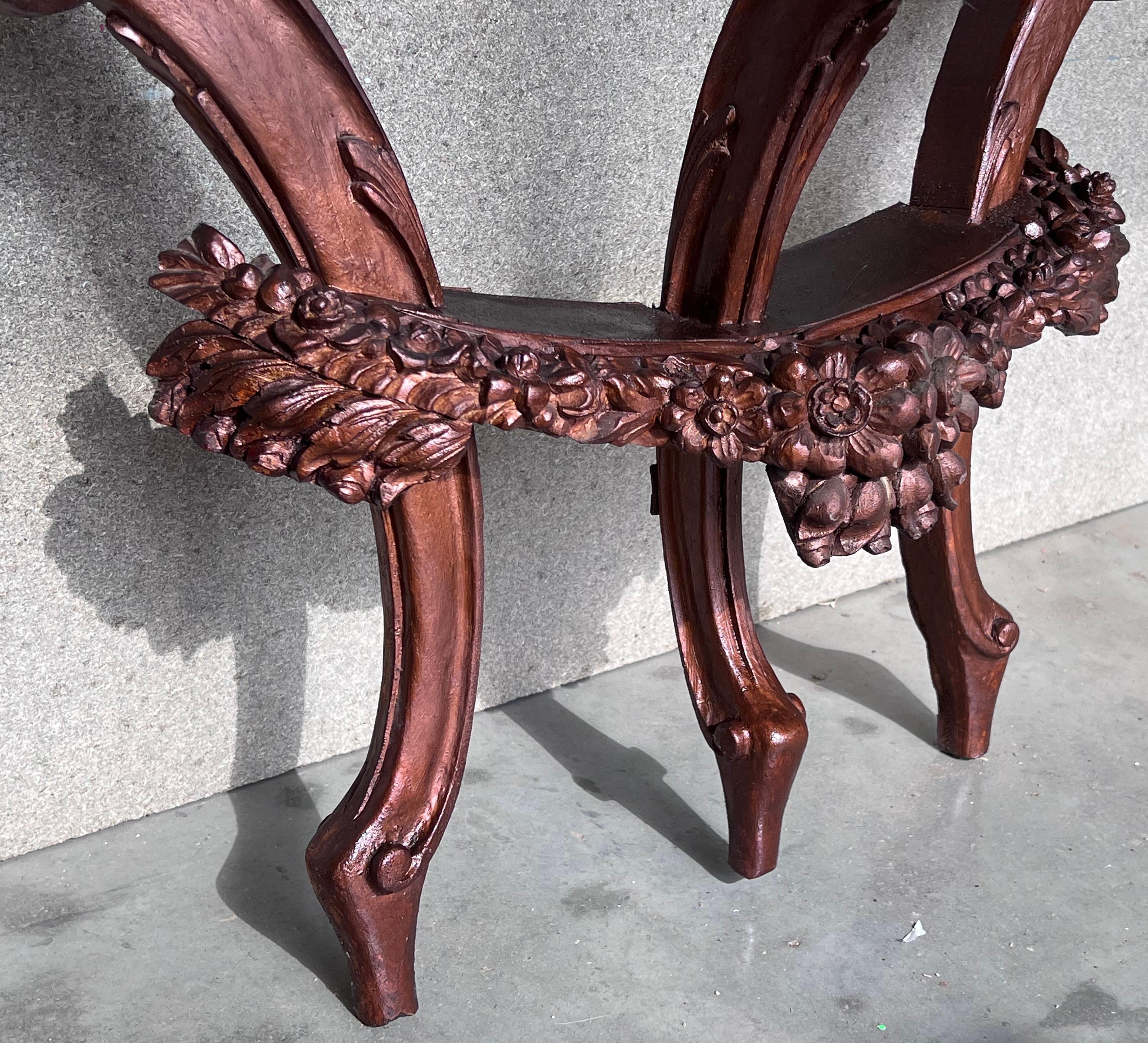 19th French Regency Wall Carved Walnut Console Table For Sale 1