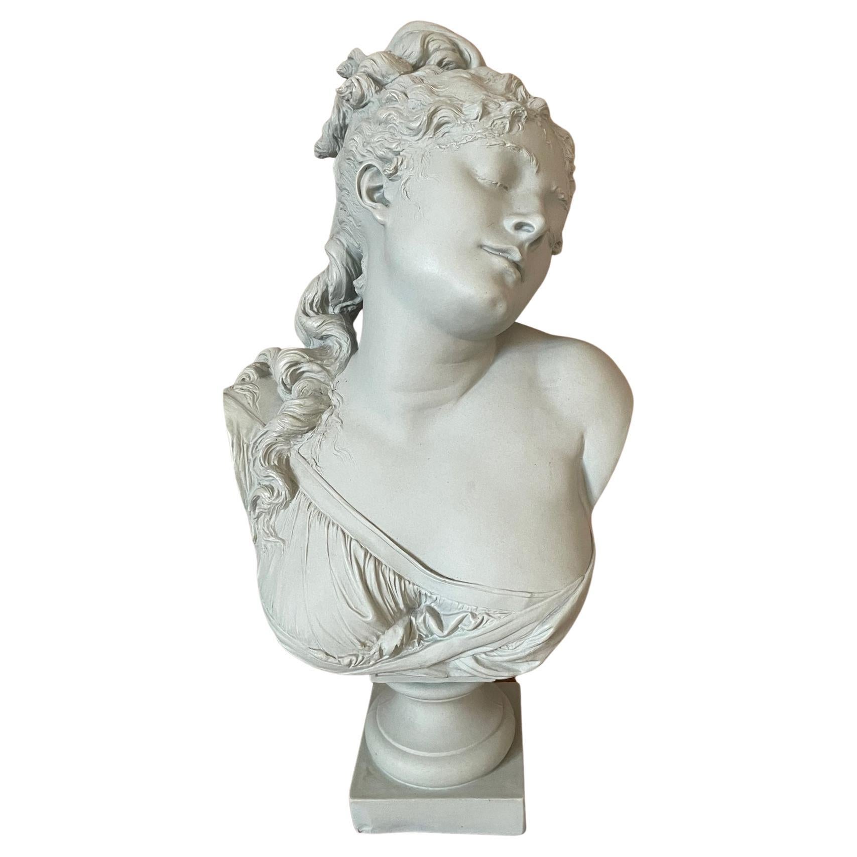 Buste de femme en terre cuite du 19ème siècle d'après A. Carrier Belleuse, années 1850