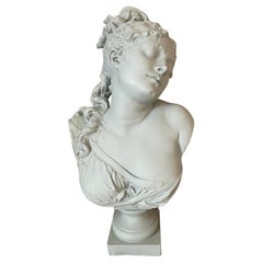 Buste de femme en terre cuite du 19ème siècle d'après A. Carrier Belleuse, années 1850