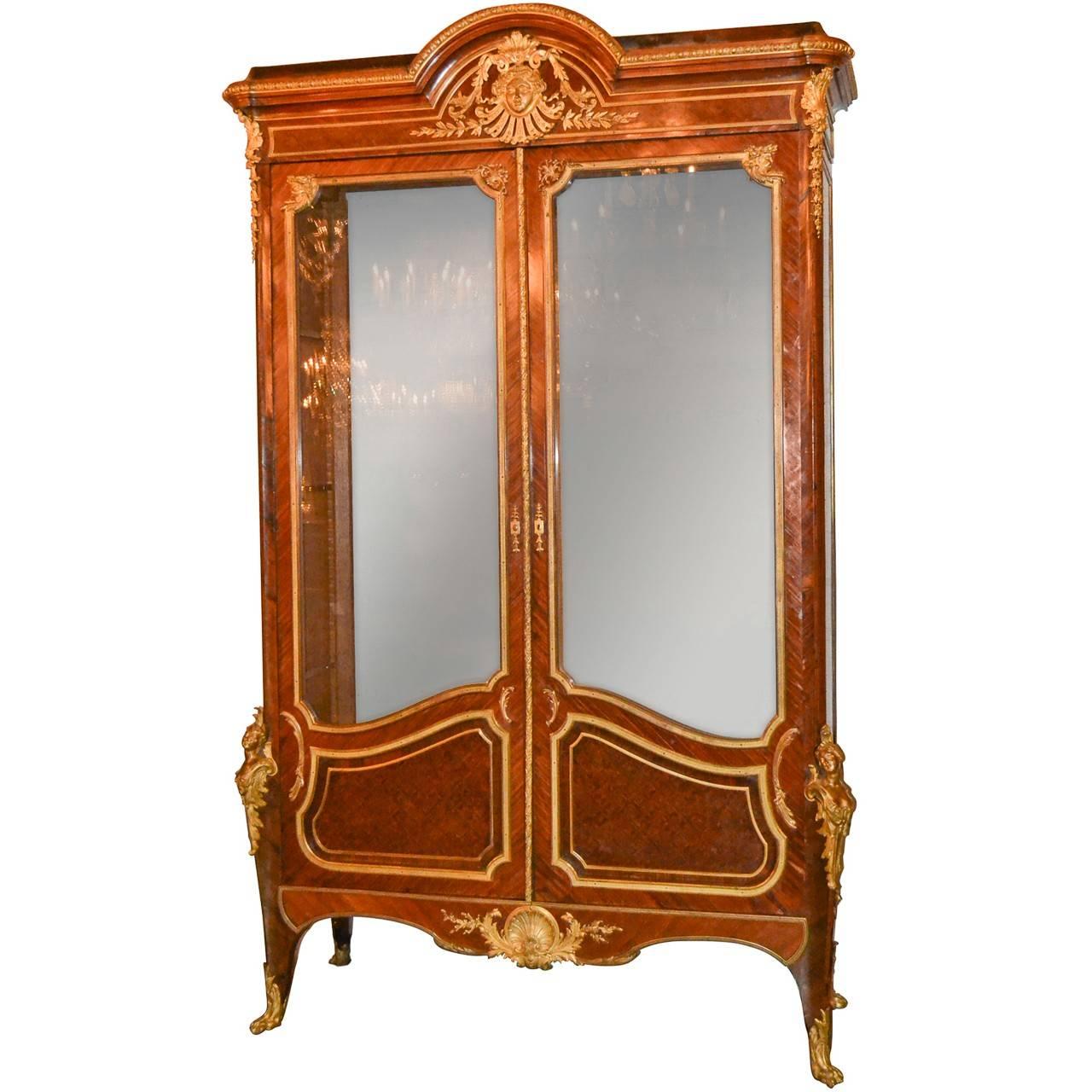 19th French Vitrine Cabinet, Signed Linke For Sale