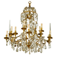 19th Century Gilt Bronze and Rock Crystal French Chandelier