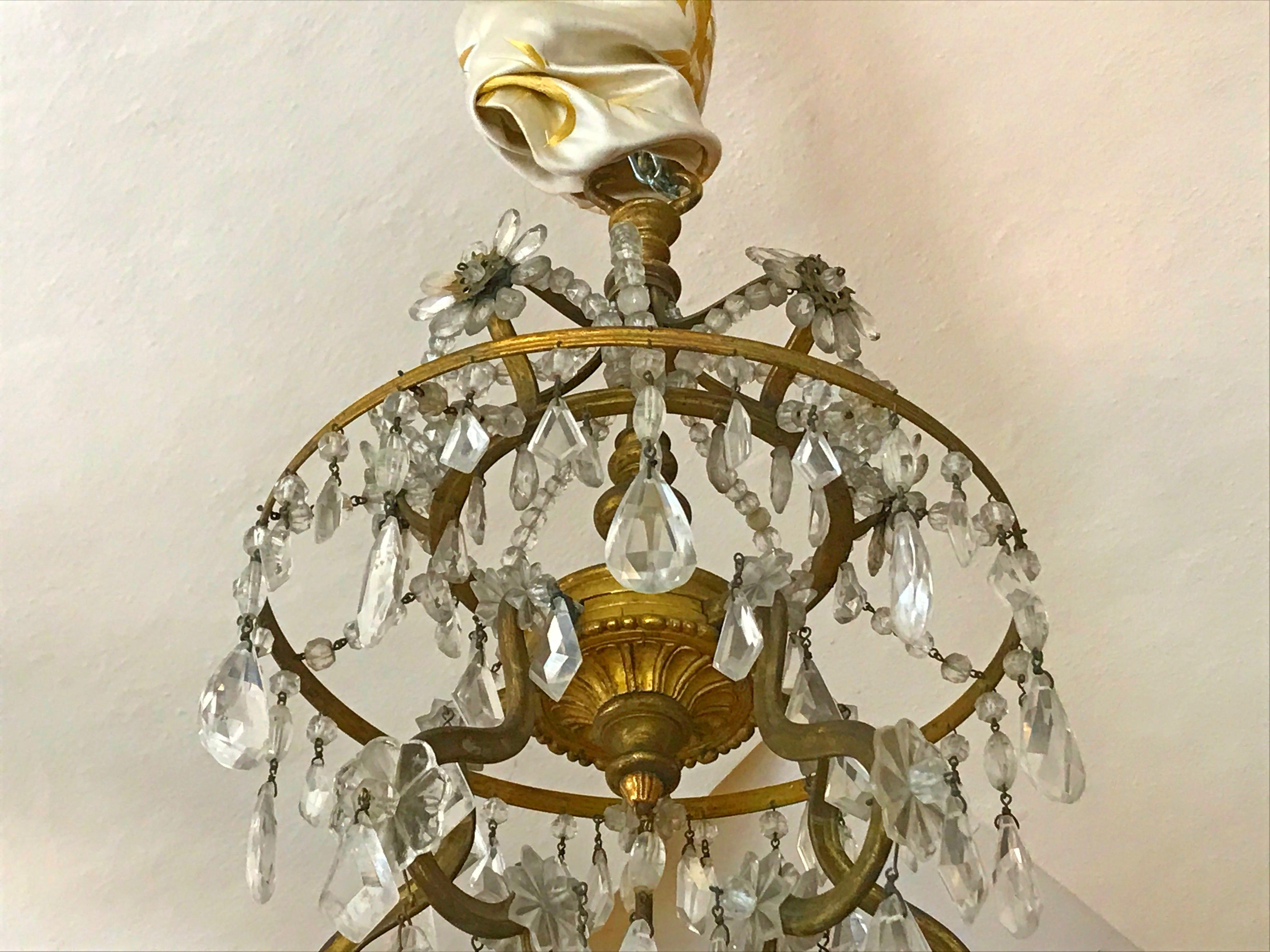 19th Century Gilt Bronze and Rock Crystal French Chandelier 1