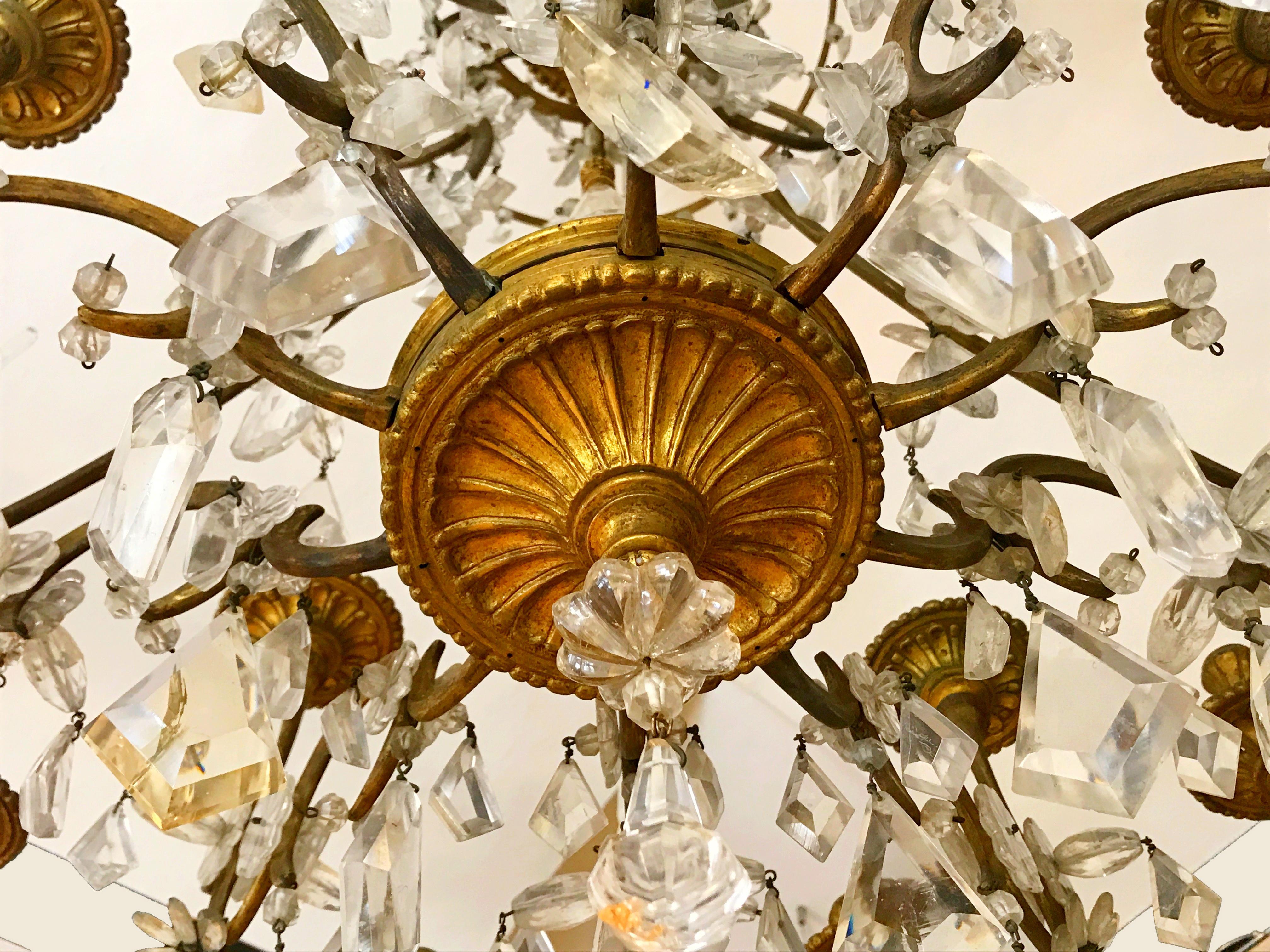 19th Century Gilt Bronze and Rock Crystal French Chandelier 2