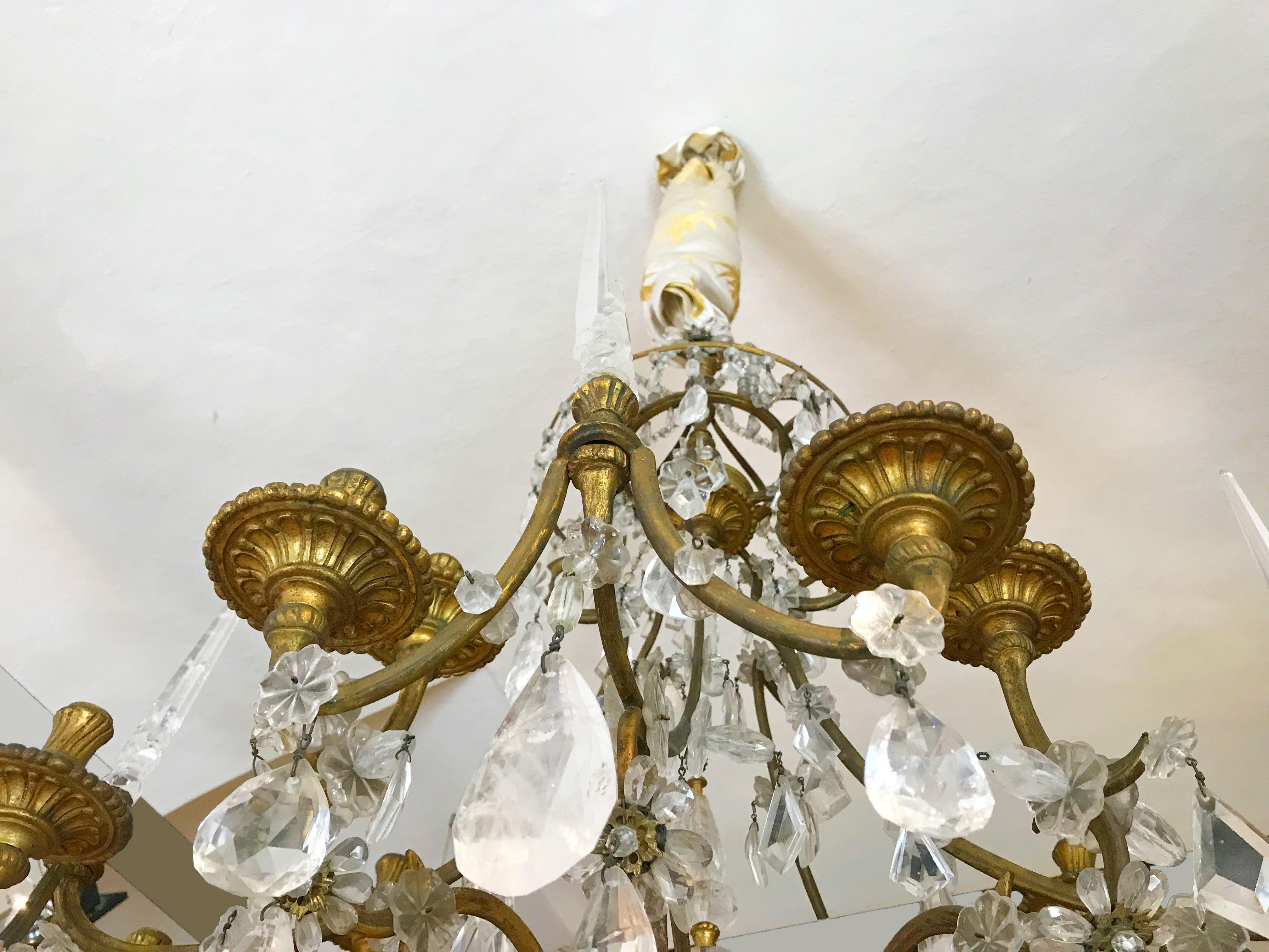 19th Century Gilt Bronze and Rock Crystal French Chandelier 3
