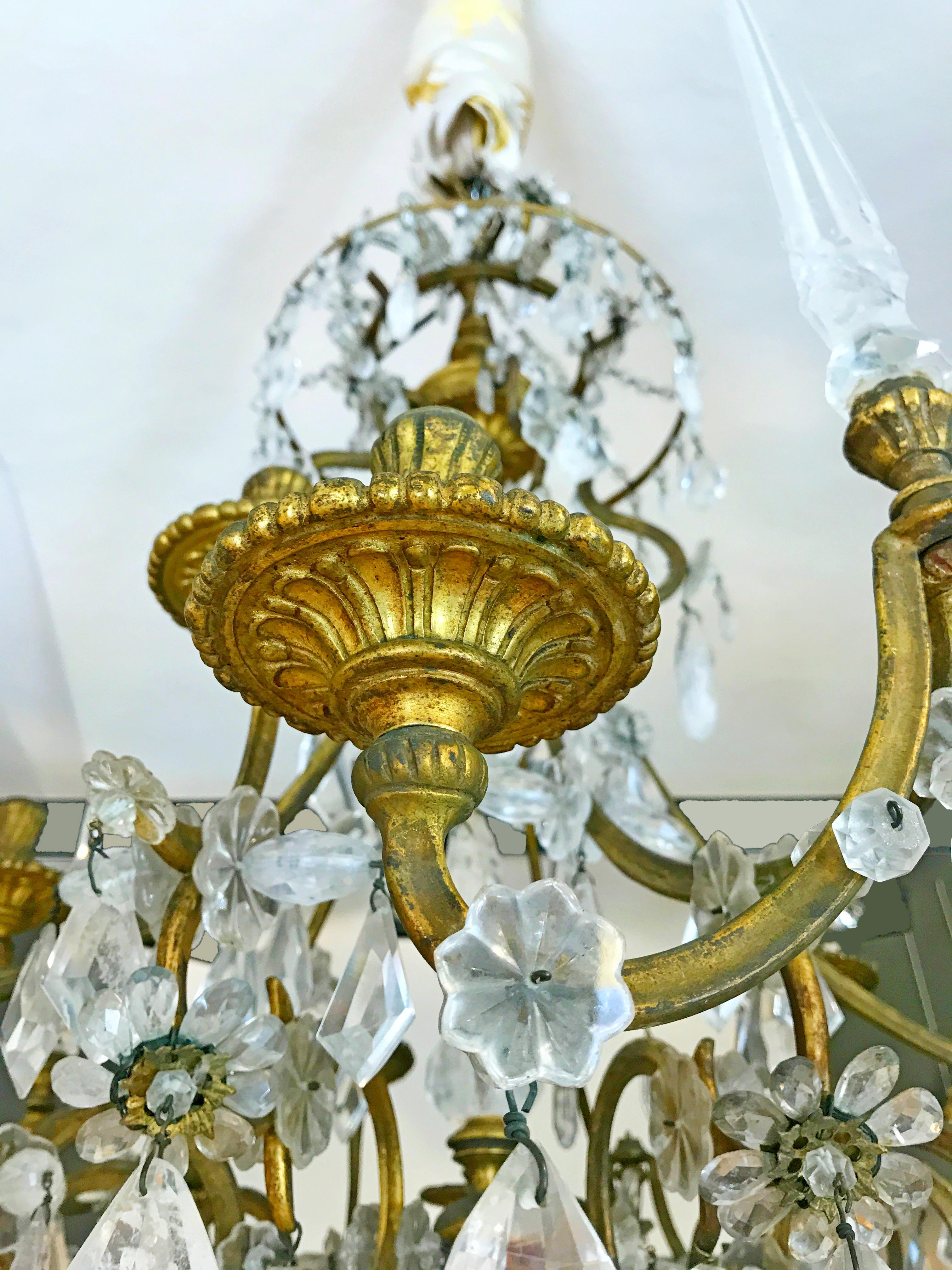 19th Century Gilt Bronze and Rock Crystal French Chandelier 4