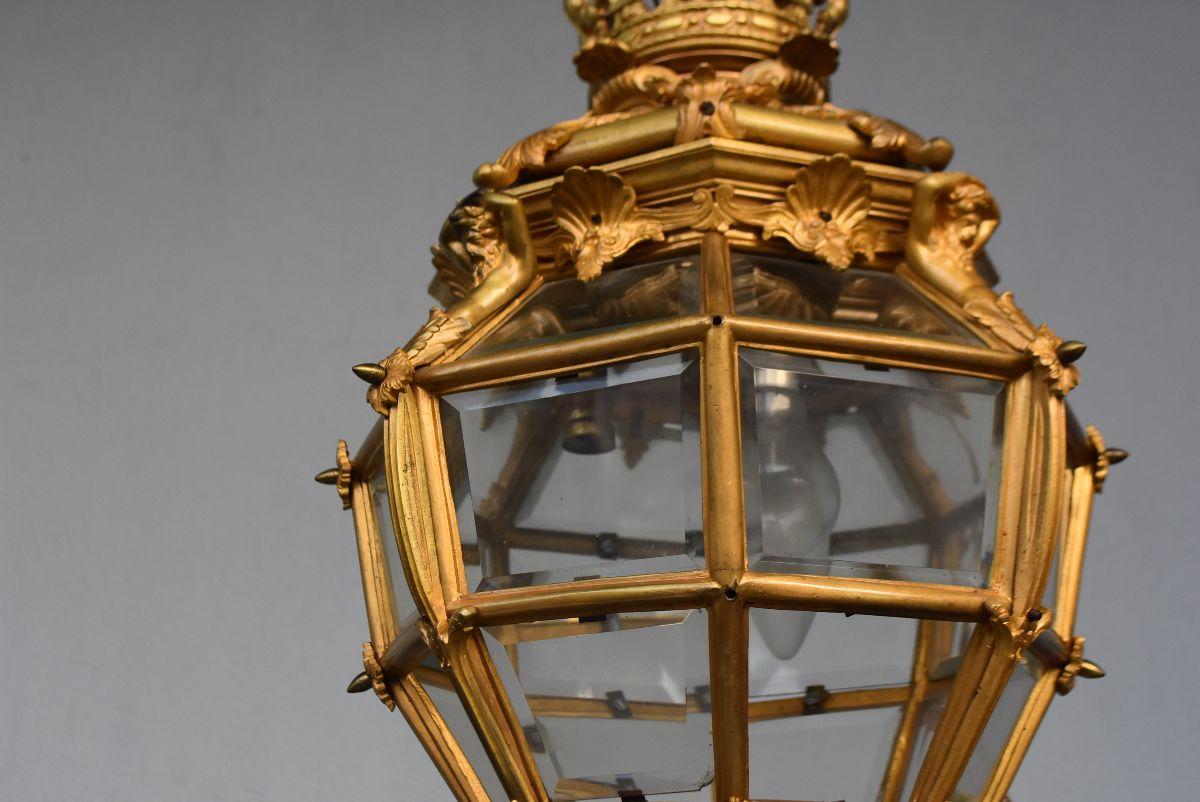 Vergoldete Bronzelaterne des 19. Jahrhunderts als Schloss von Versailles-Modell im Angebot 4
