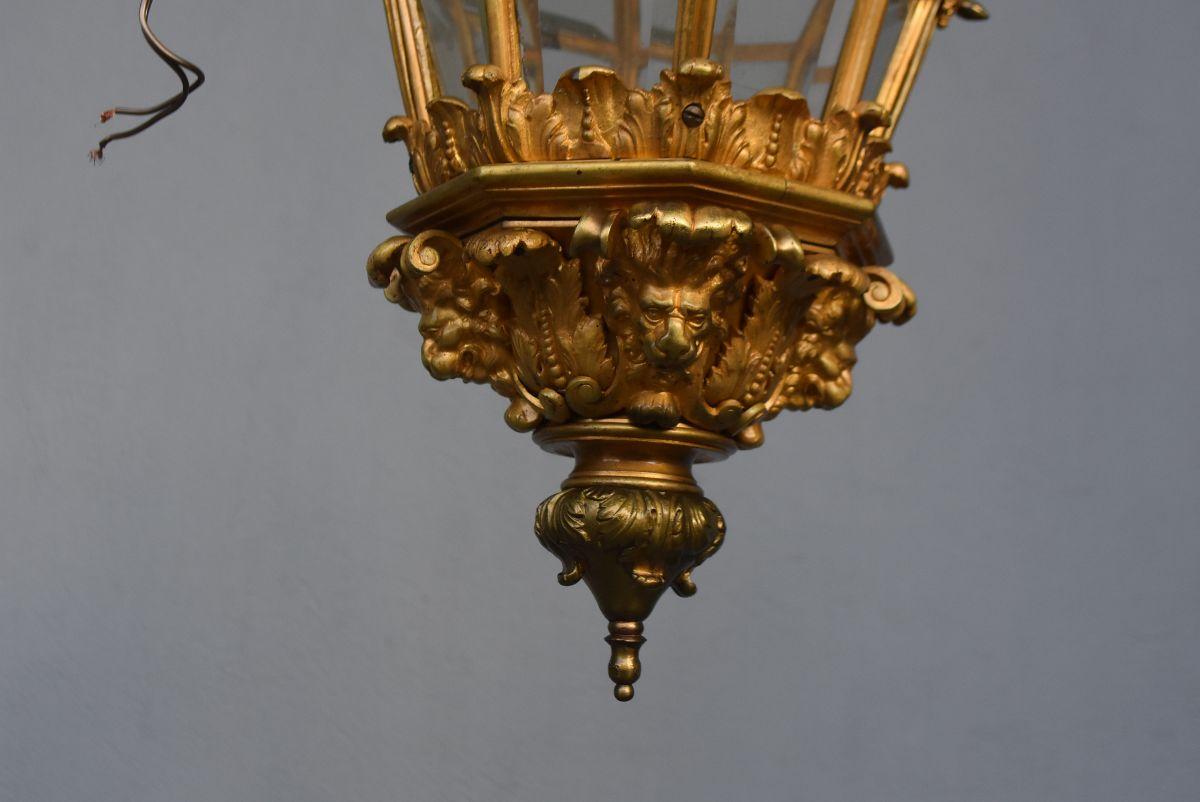Vergoldete Bronzelaterne des 19. Jahrhunderts als Schloss von Versailles-Modell im Zustand „Gut“ im Angebot in Marseille, FR