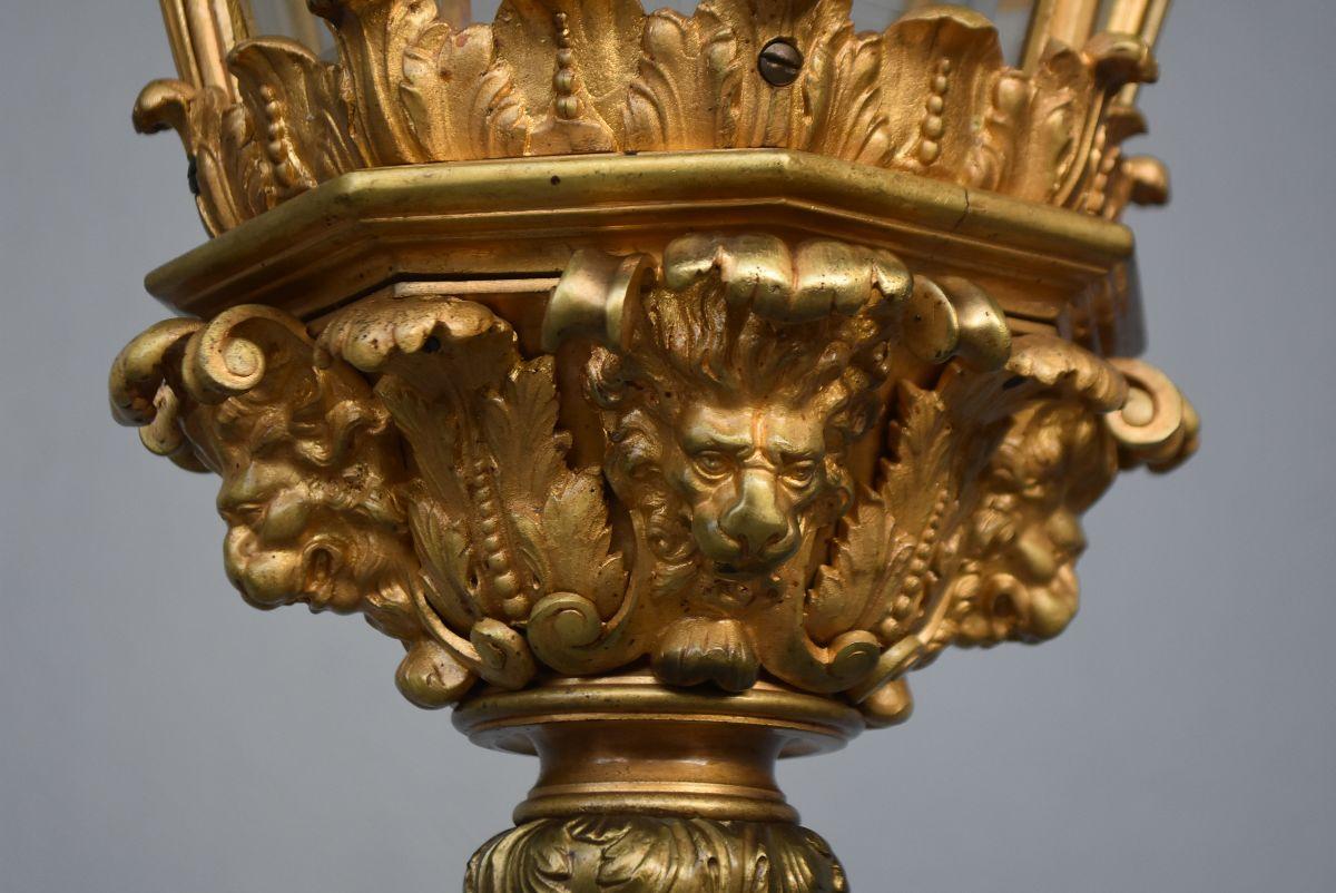Vergoldete Bronzelaterne des 19. Jahrhunderts als Schloss von Versailles-Modell im Angebot 1
