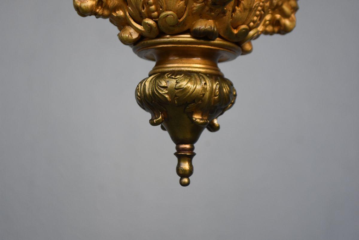 Cast 19th Century Gilt Bronze Lantern as Palace of Versailles Model For Sale