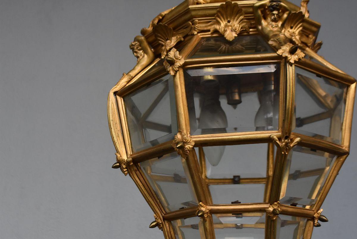 19th Century Gilt Bronze Lantern as Palace of Versailles Model In Good Condition For Sale In Marseille, FR