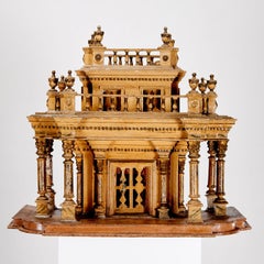 19th Grand Tour Century Italian Painted Wood Architectural Model
