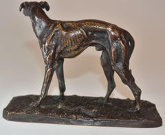 19th Century Greyhound Bronze by P.J Mêne
