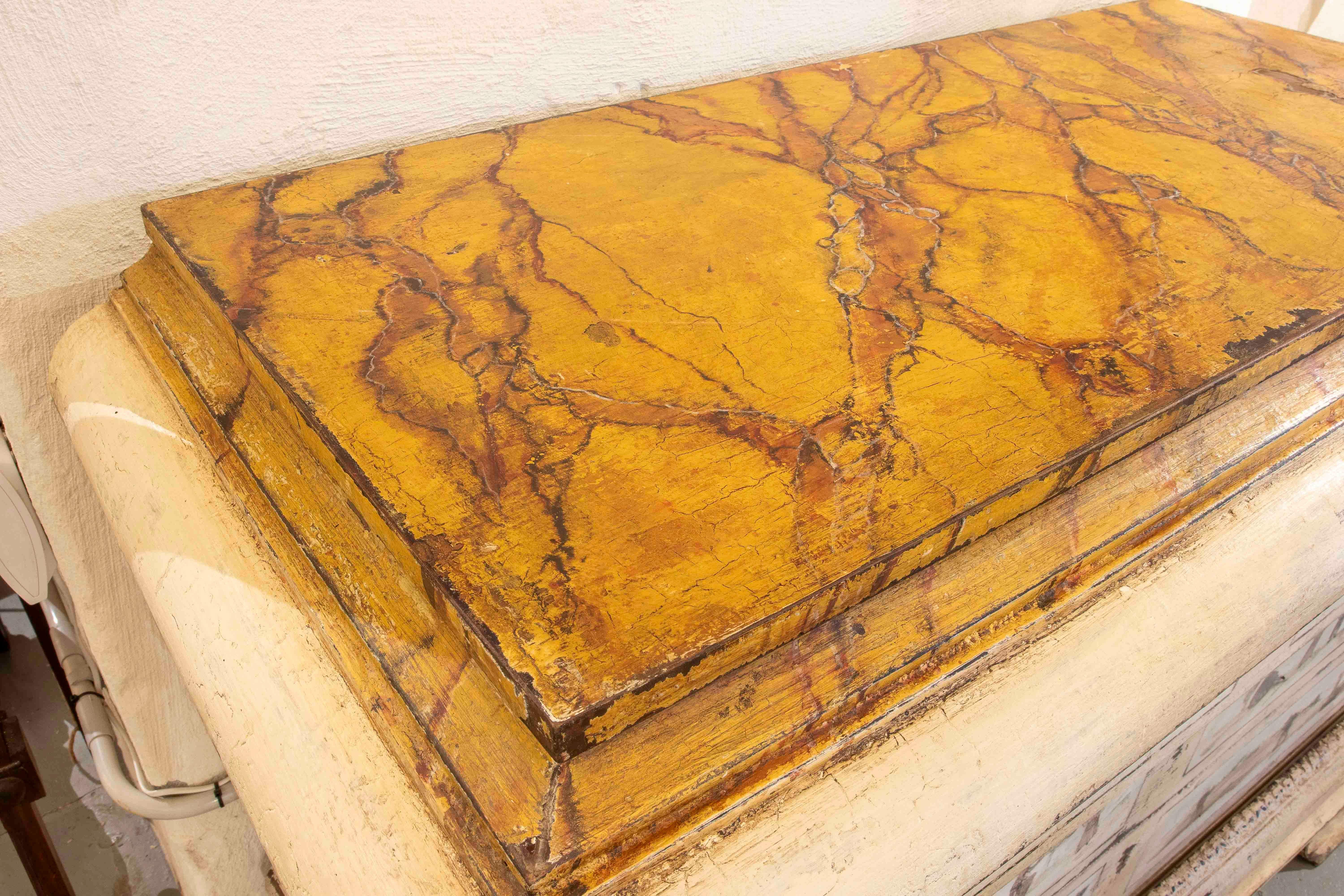 19th Hand-Painted Italian Chest of Drawers with Country Scenes For Sale 7